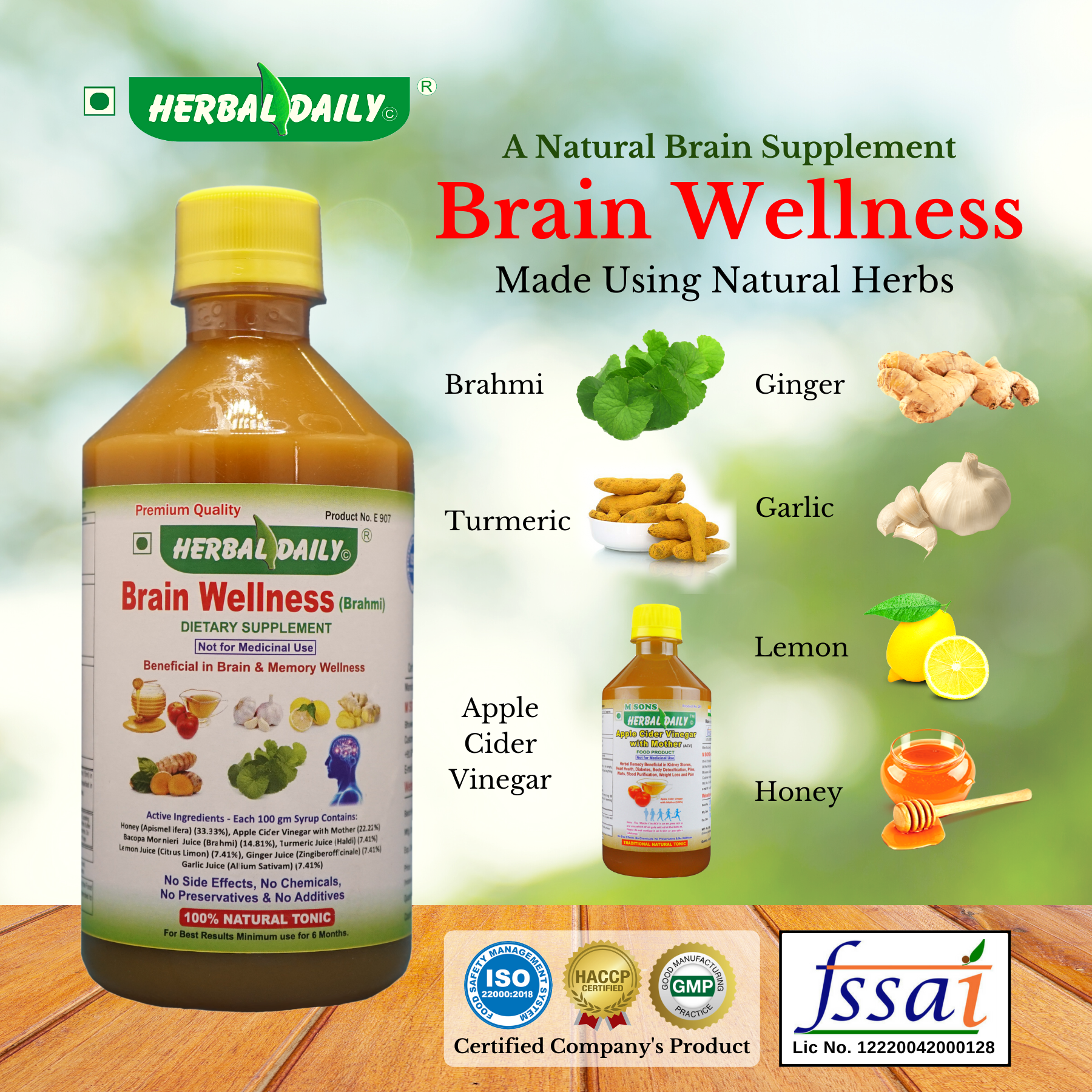 Brain Wellness Syrup Brain Supplement for Memory and Focus | Concentration for Mental Clarity, Cognitive Enhancement Vitamins 1 Bottle
