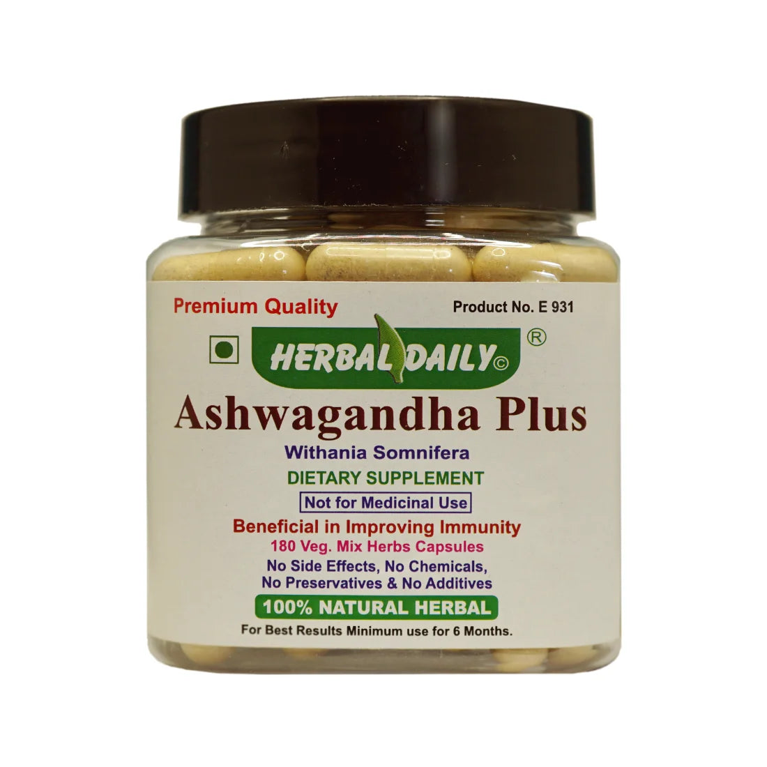 Ashwagandha Plus 180 Veg. Capsule with Ginger Natural Dietary Supplement Beneficial in Improving Immunity, Focus, Energy & Support Body Detox 180 Days Supply, ashwagandha supplement USA Ashwagandha plus