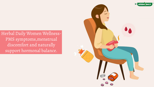 Herbal Daily Women Wellness Syrup- PMS symptoms, Menstrual discomfort and Naturally support hormonal balance.