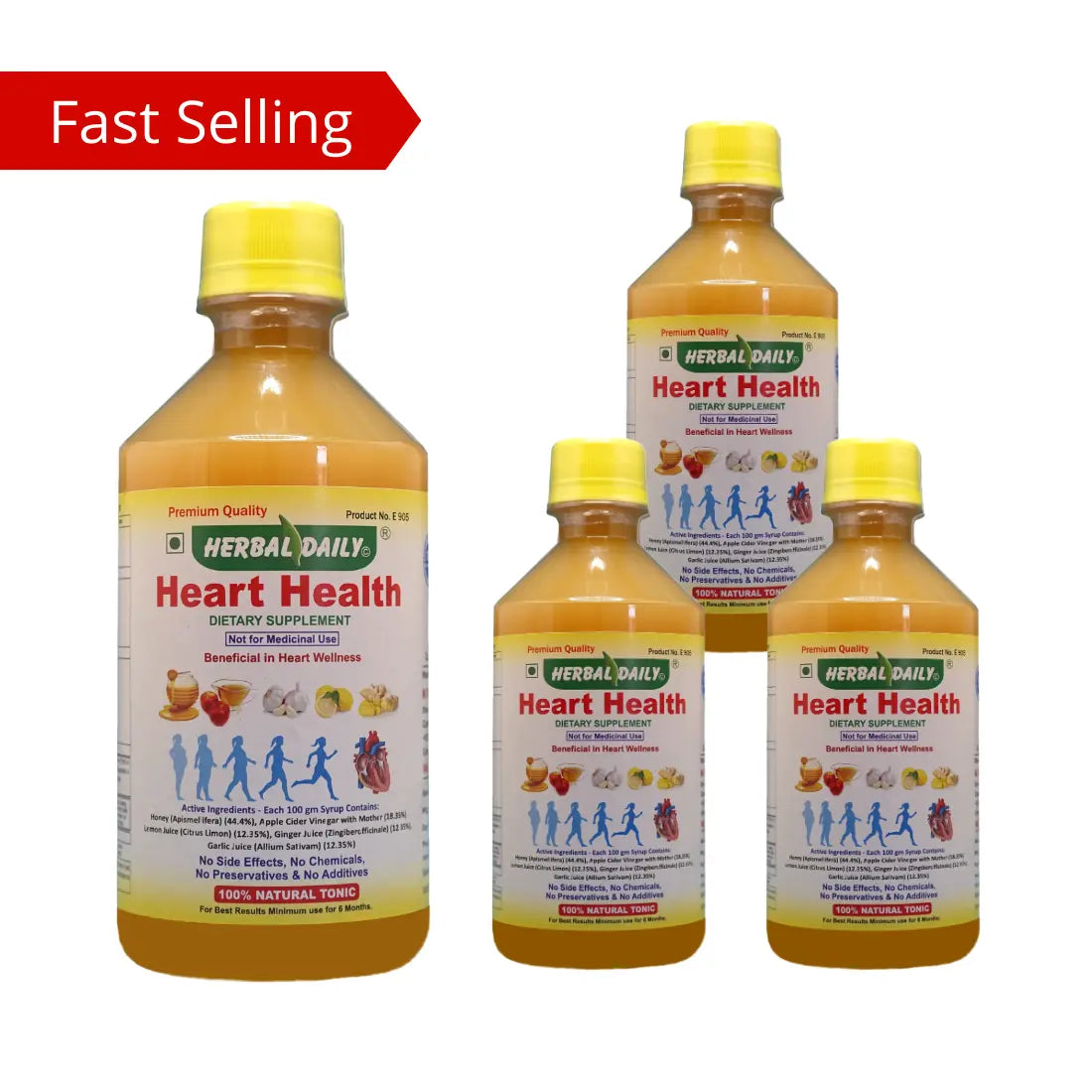 Heart Health Combo of 4 bottles | Natural Supplement for Heart Blockage, and Cholesterol Lowering Wellness