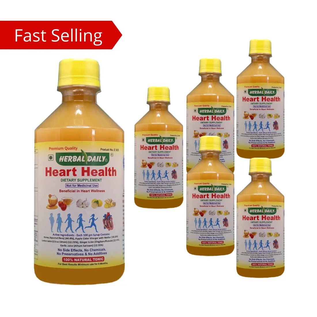 Heart Health Combo of 6 bottles | Natural Supplement for Heart Blockage, and Cholesterol Lowering Wellness