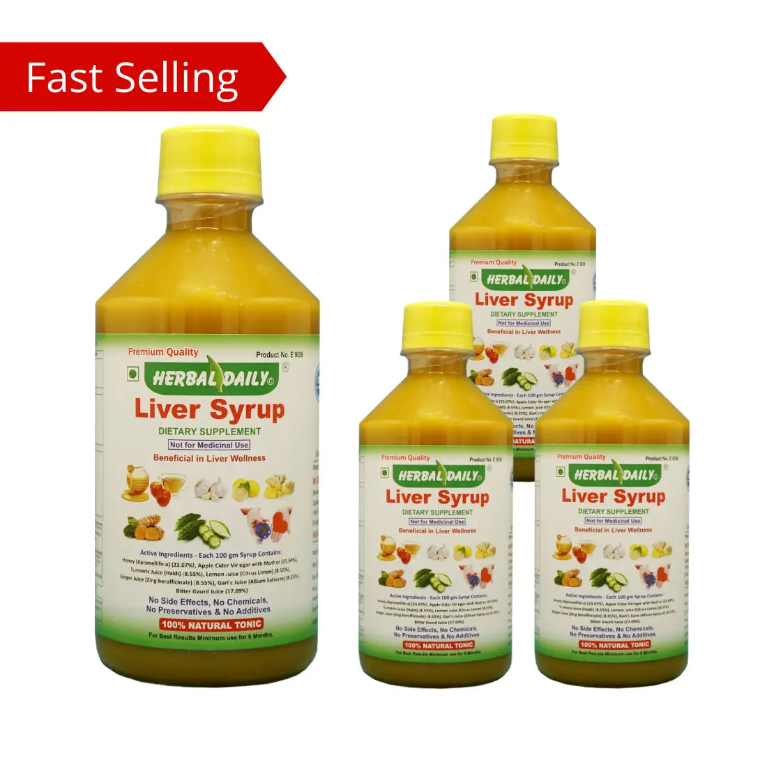 Liver Syrup Combo of 4 bottles | Supports liver cleanse, Body Detox, & digestive system