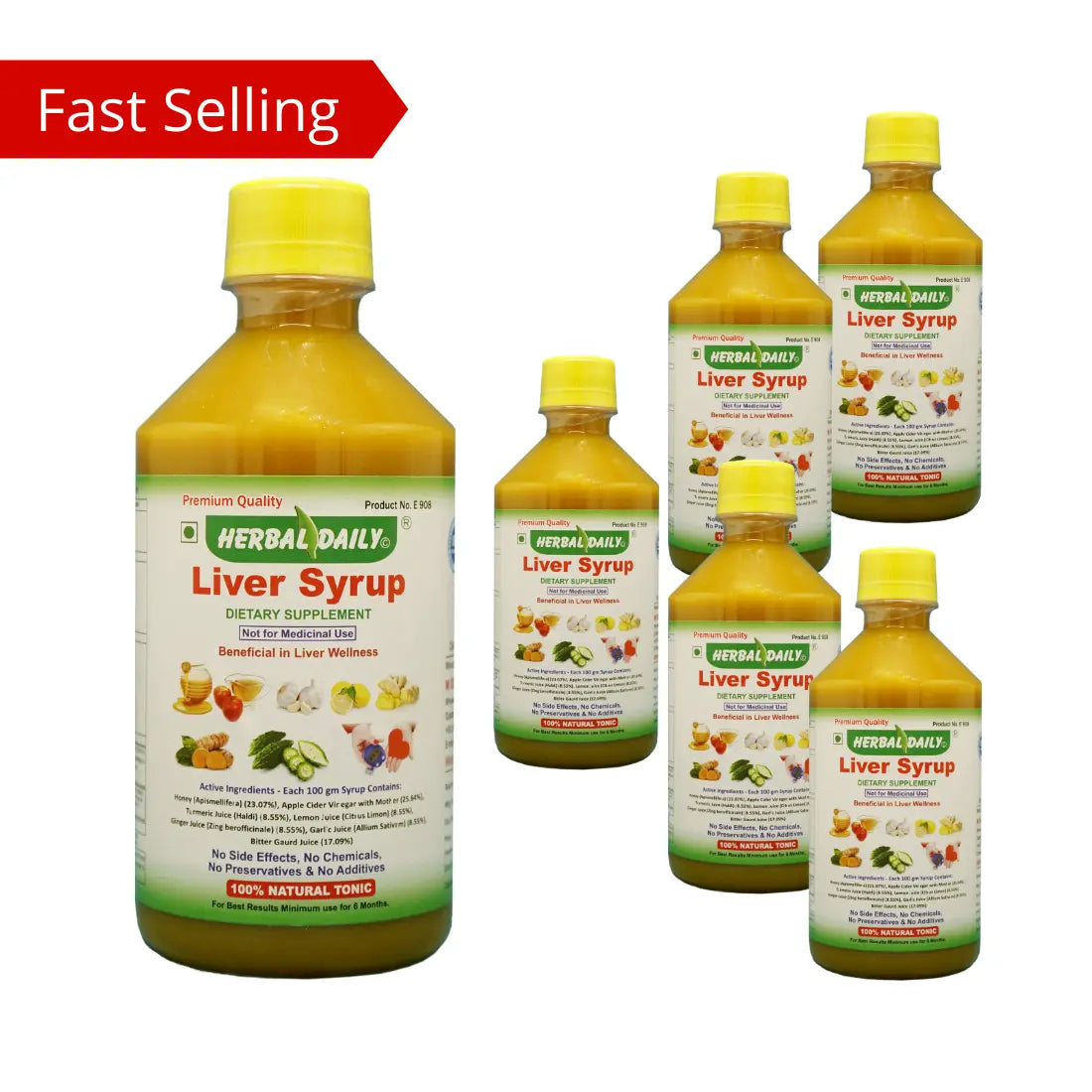 Liver Syrup Combo of 6 bottles | Supports liver cleanse, Body Detox, & digestive system