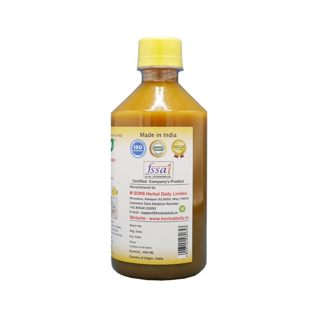 Turmeric Haldi Syrup Natural Antibiotic Dietary Supplement Beneficial in Asthma, Joints Support, Infection, and Overall Health Wellness