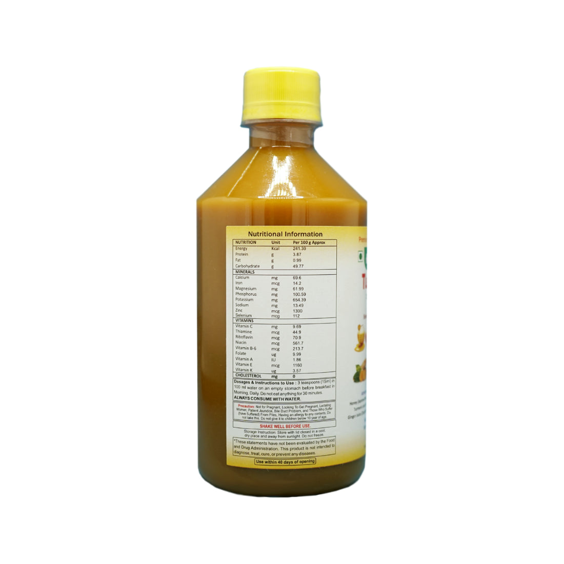 Turmeric (Haldi) Syrup Natural Antibiotic Dietary Supplement Beneficial in Asthma, Joints Support, Infection, and Overall Health Wellness